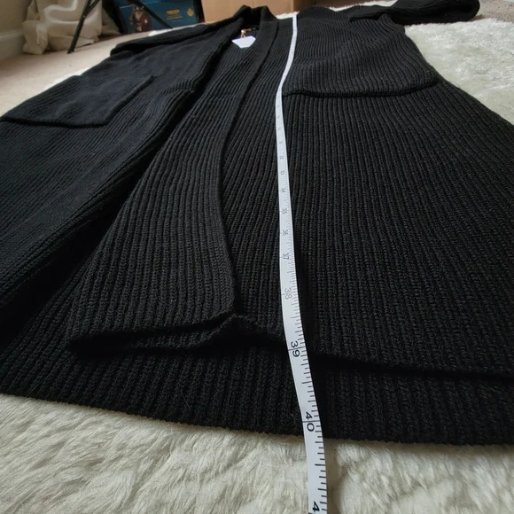 (sold) NWT Quince 100% Australian Merino Wool Duster Cardigan, Black, M 🐨 - Picture 10 of 14